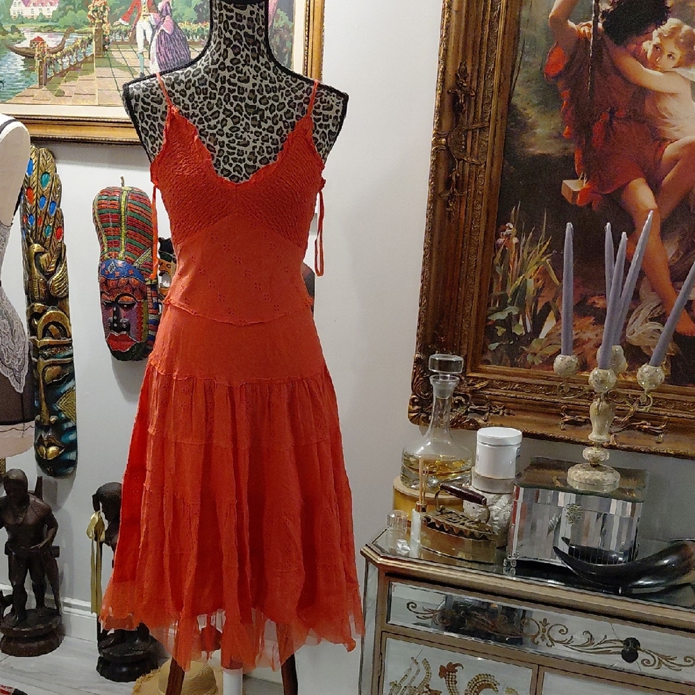 Elegant Orange Women's Dress